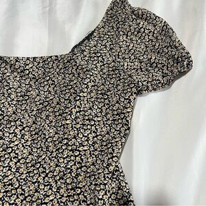 LilyRose Sunflower Black Mini Open Low Back Short Sleeve Summer Dress Womens XXL